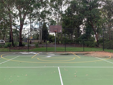 Queen Elizabeth Reserve tennis courts basketball half court