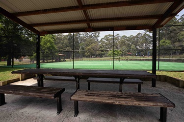 Turramurra Memorial Park tennis courts seating