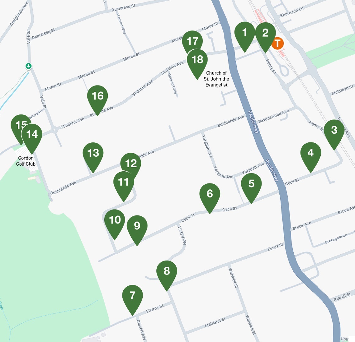 Tree Trail map